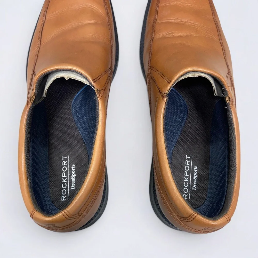 Rockport Dressports Office II Apron Slip-On Loafers Mens Size 10 Brown Leather